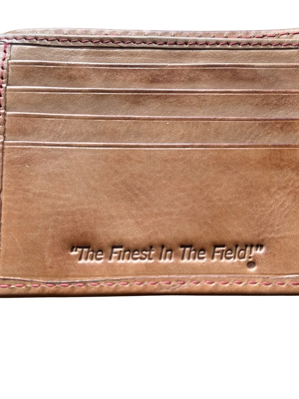 Rawlings Brown Leather Wallet with Pink Stitch Accent